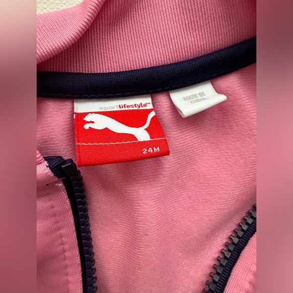 PUMA Girls Two-Piece & Joggers Set Athletic Casual - Blue/pink | Size 24M. - Picture 6 of 10